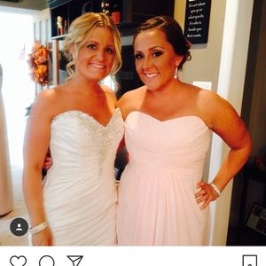 David’s bridal dress ——- size 14 —. Light pink